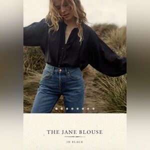 DOEN Jane blouse, black, S